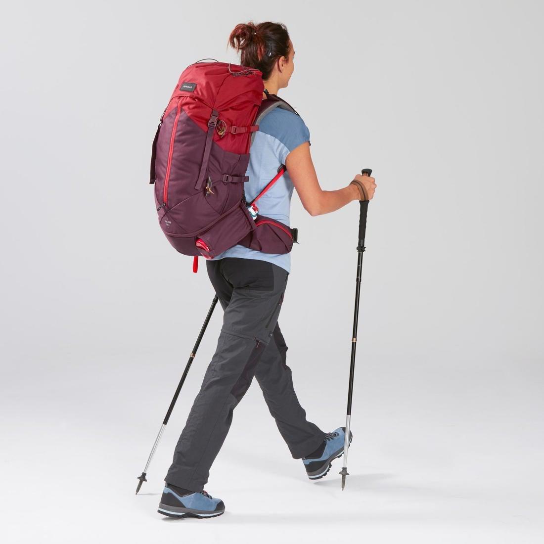 Women's Mountain Trekking Modular Trousers - TREK 100, Carbon Grey, No Color, medium