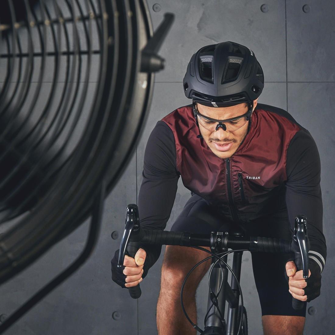 Men Mid-Season Long-Sleeved Road Cycling Jersey - RC500 Shield, Black, No Color, large image number 2