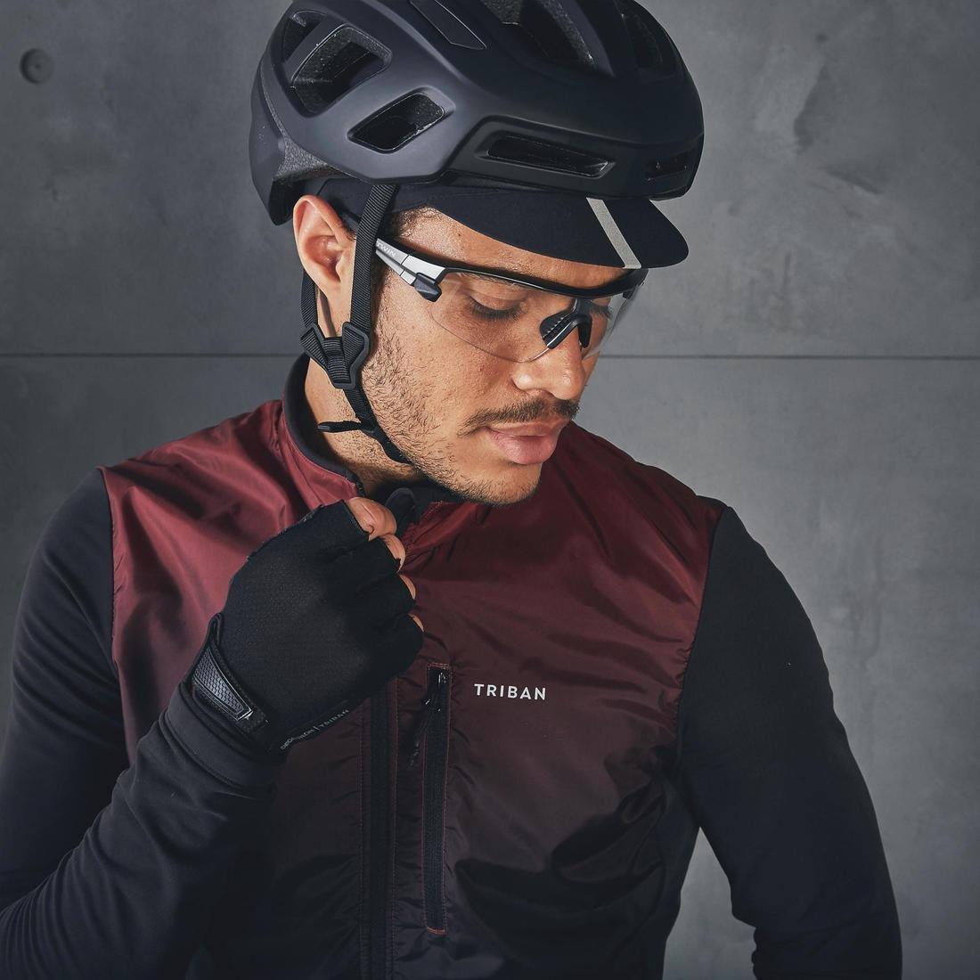 Men Mid-Season Long-Sleeved Road Cycling Jersey - RC500 Shield, Black, No Color, large image number 4