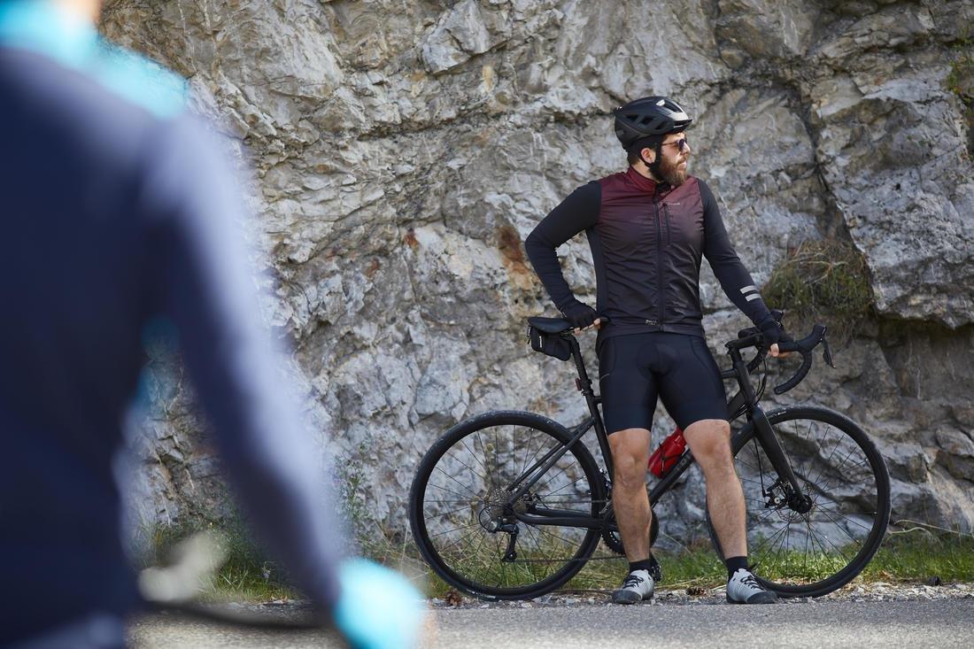 Men Mid-Season Long-Sleeved Road Cycling Jersey - RC500 Shield, Black, No Color, large image number 8