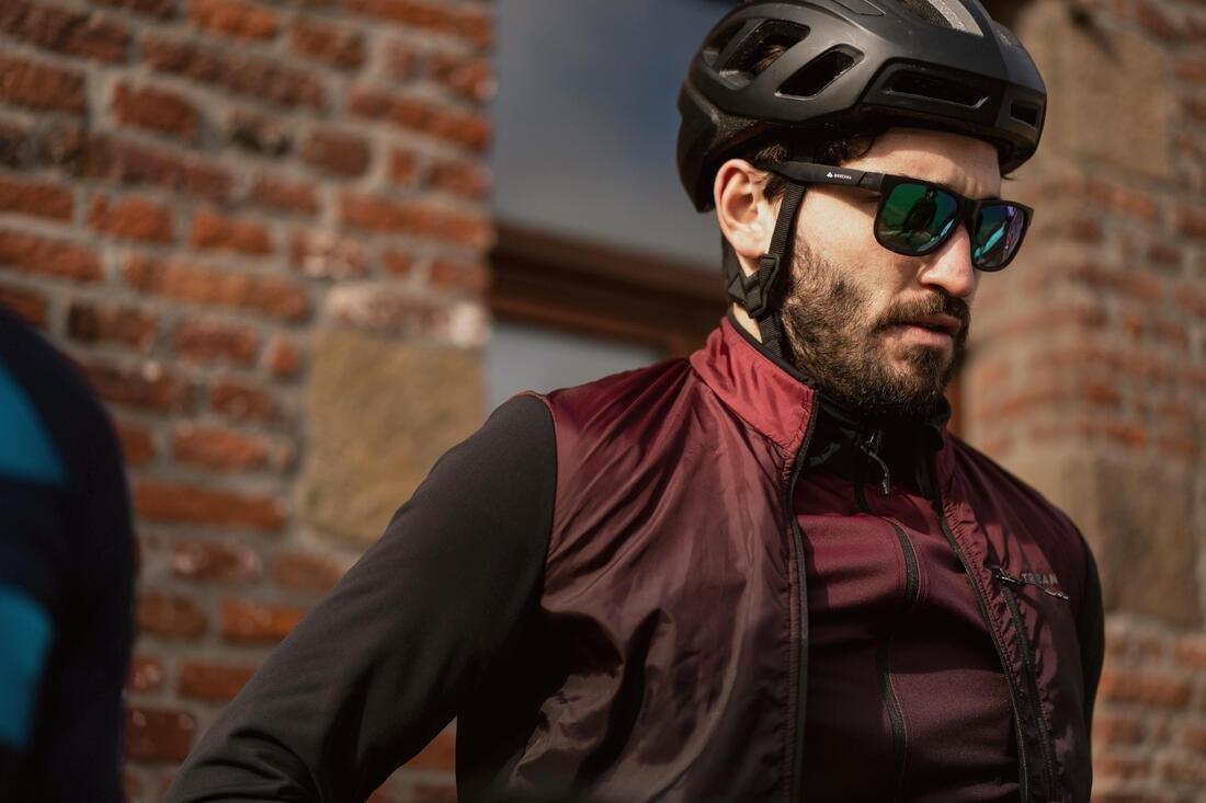 Men Mid-Season Long-Sleeved Road Cycling Jersey - RC500 Shield, Black, No Color, large image number 9