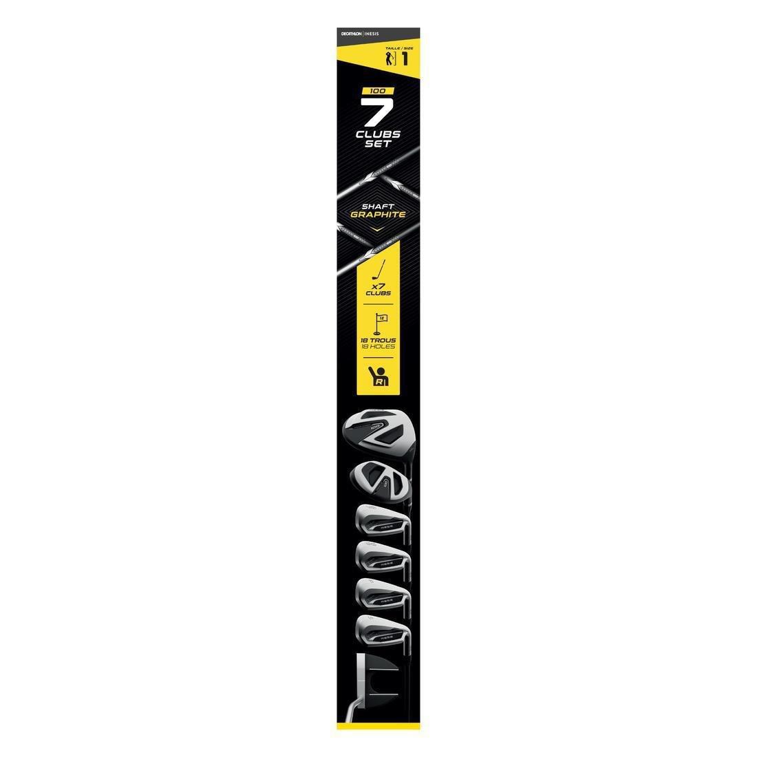 ADULT GOLF KIT 7 CLUBS RIGHT HANDED GRAPHITE SIZE 1 - INESIS 100, No Color, large image number 2