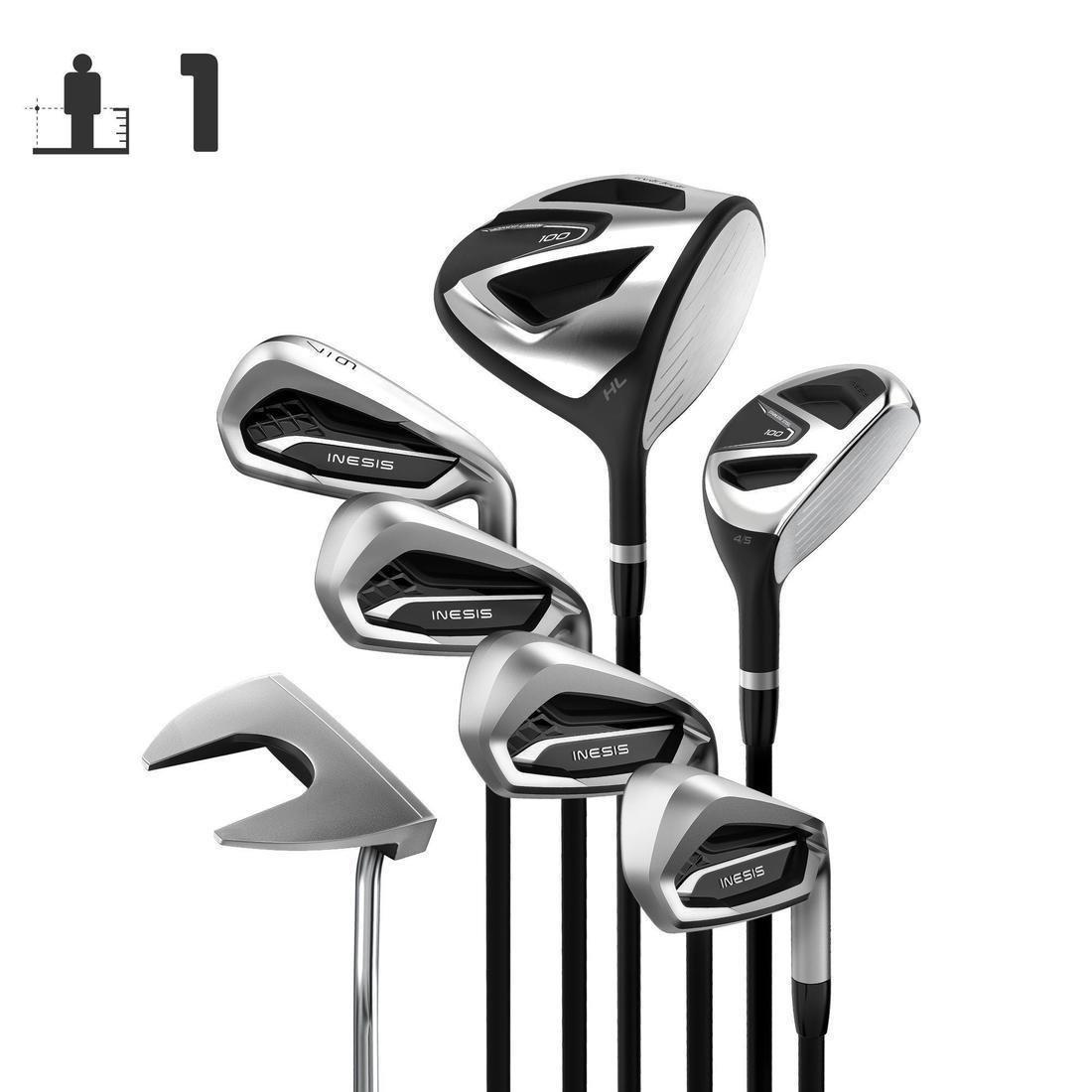 Adult Golf Kit 7 Clubs Right Handed Graphite Size 1 - Inesis 100, No Color, large image number 4