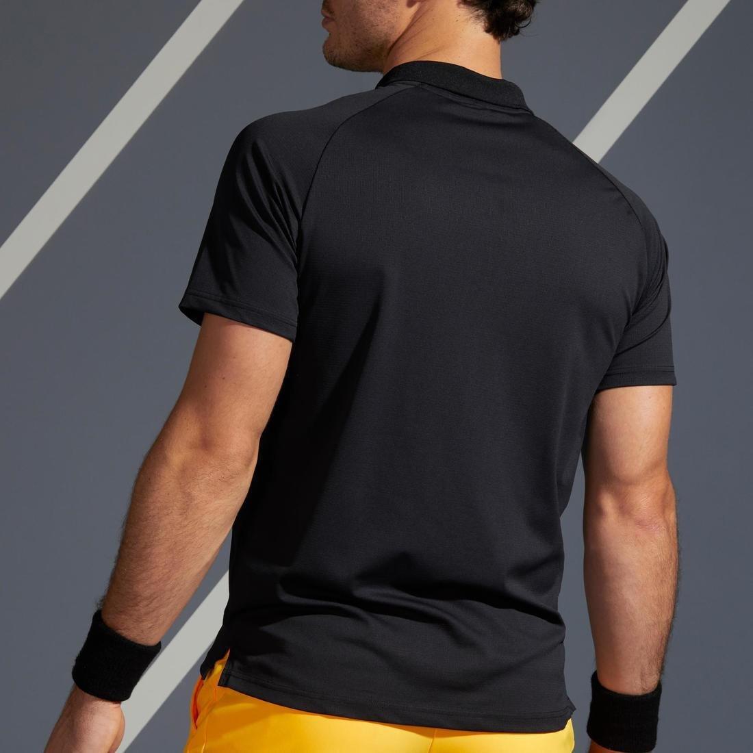 Men's Tennis Polo Shirt TPO 500 Dry Graphic, Black, , large image number 3