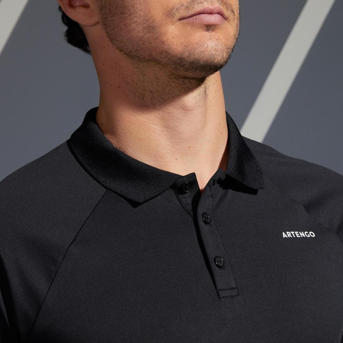 Men's Tennis Polo Shirt TPO 500 Dry Graphic, Black, , large image number 5