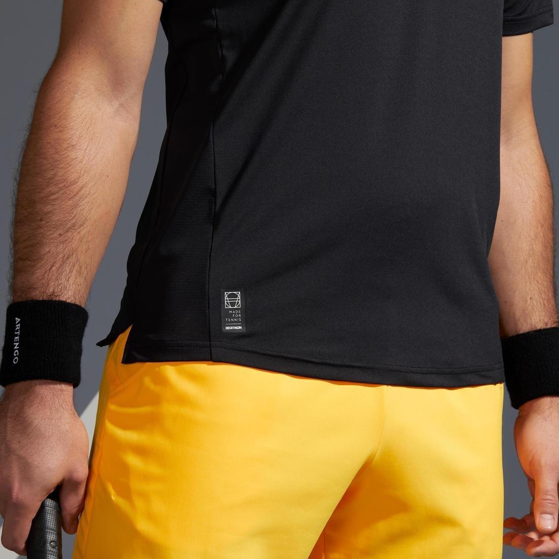 Men's Tennis Polo Shirt TPO 500 Dry Graphic, Black, , large image number 6