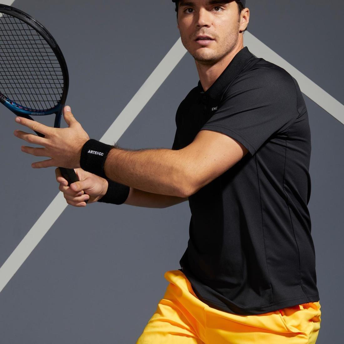 Men's Tennis Polo Shirt TPO 500 Dry Graphic, Black, , large image number 8