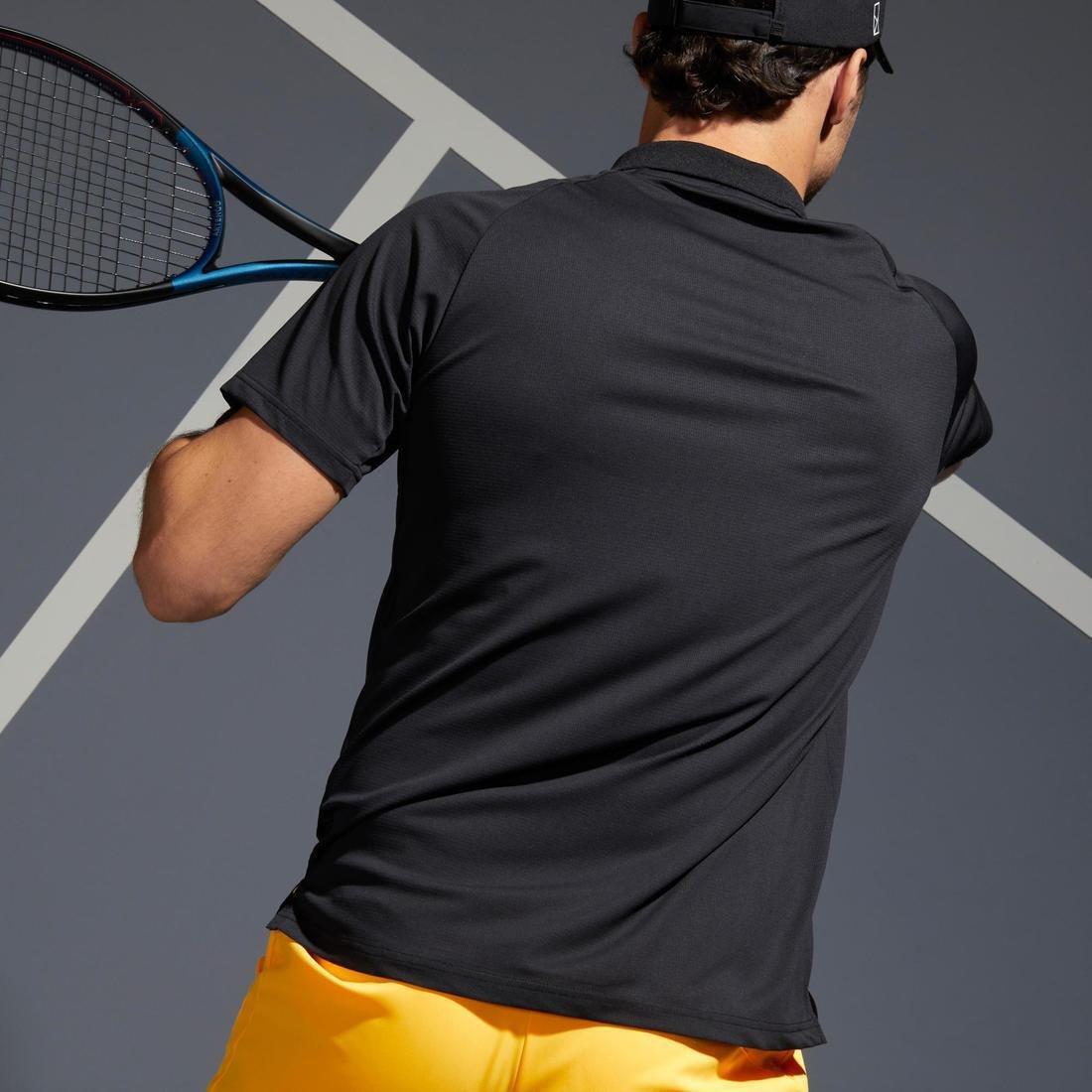 Men's Tennis Polo Shirt TPO 500 Dry Graphic, Black, , large image number 9