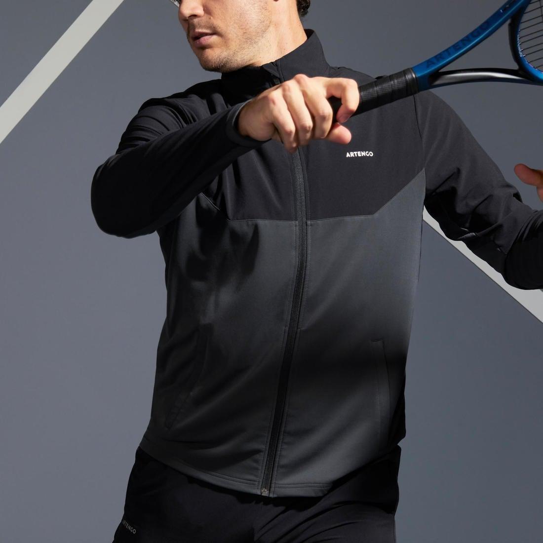 Tennis Jacket Tja 500, Black, , large image number 8