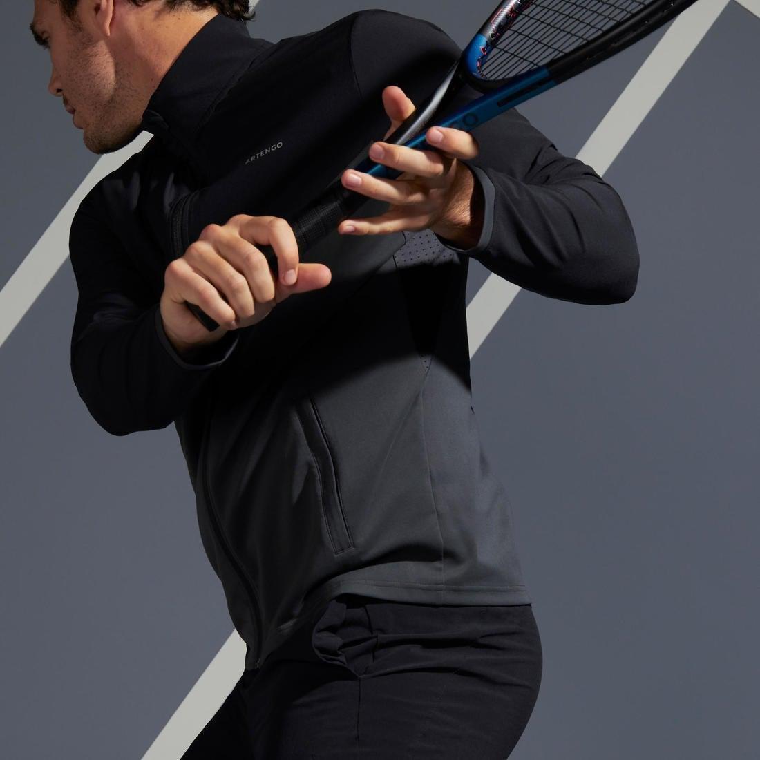 Tennis Jacket Tja 500, Black, , large image number 9
