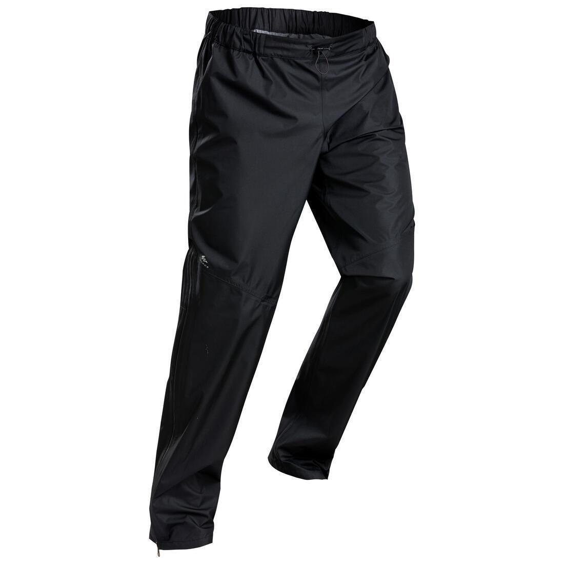 QUECHUA - Mens Waterproof Vega Walking Over Trousers  Mh500, Black