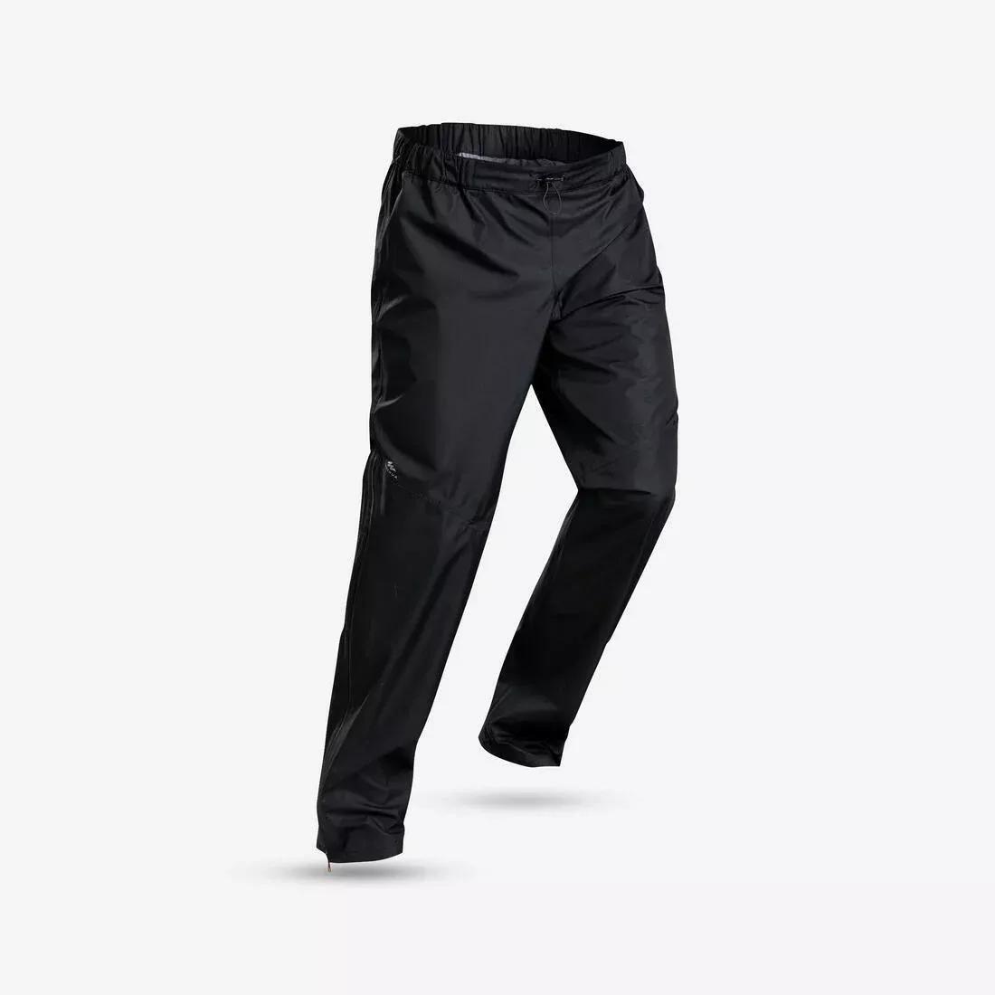Men's Waterproof Walking Over-Trousers, Black, No Color, medium