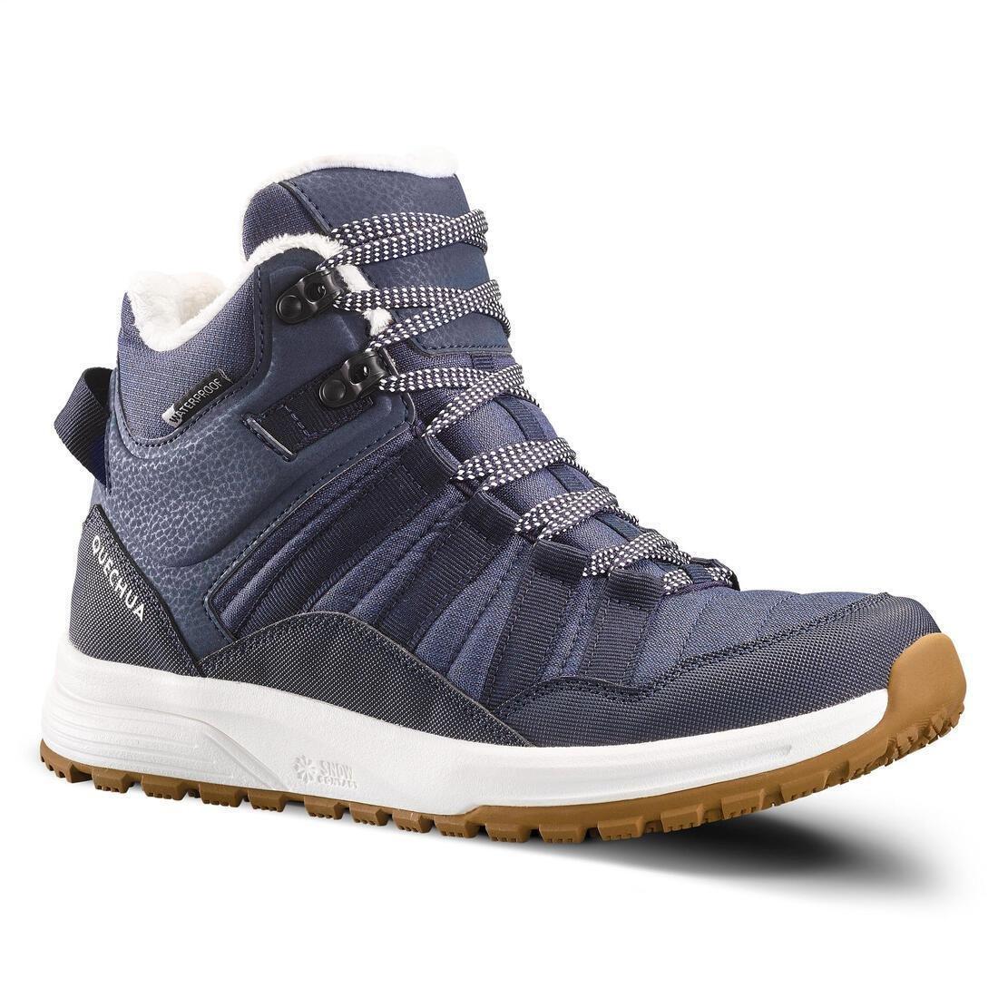 QUECHUA - Women Waterproof Hiking Shoes - Sh100 X-Warm, Blue