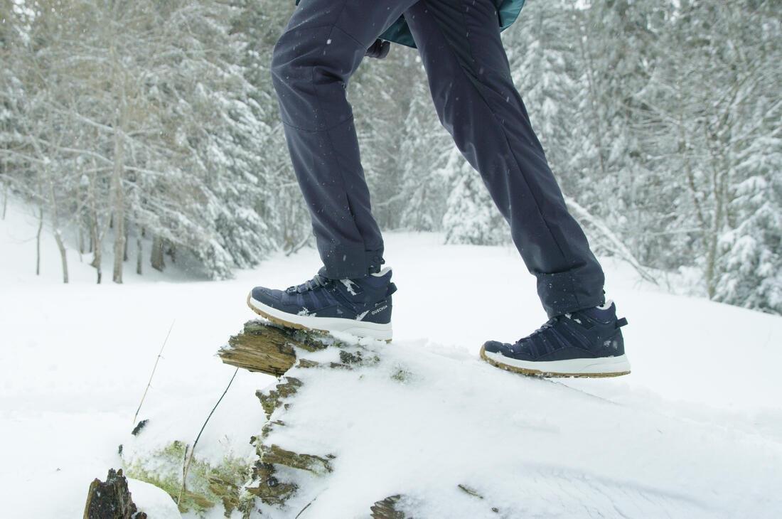 ASPHALT BLUE Women's Warm and Waterproof Hiking Boots - SH100 X-WARM Mid, No Color, large image number 5