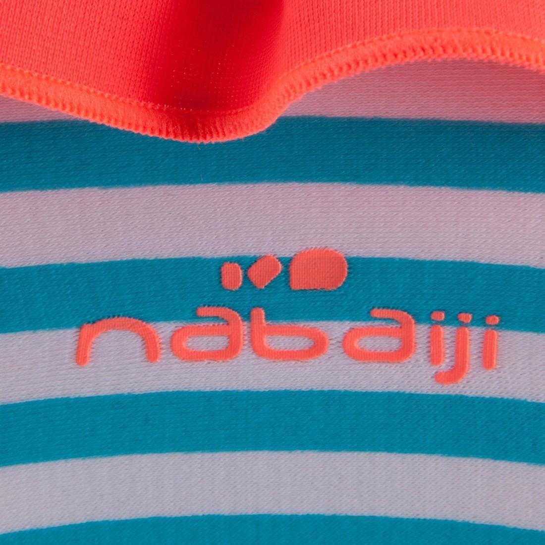 LittleGirls Mono Swimsuit With Stripes And Neon Frill, Pink, , large image number 13