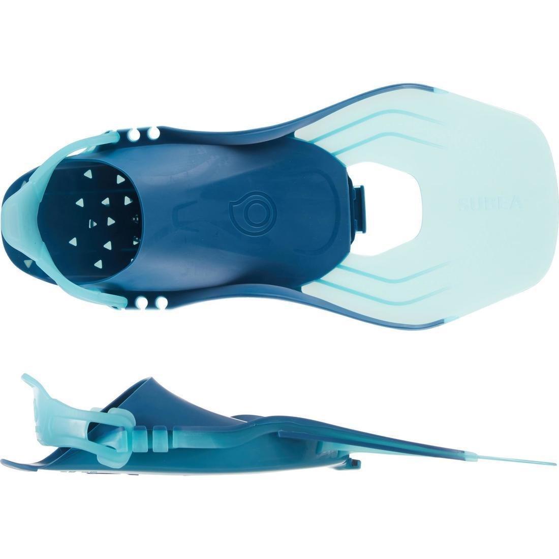 Kids 100 Snorkelling Fins Adjustable, Green, No Color, large image number 2