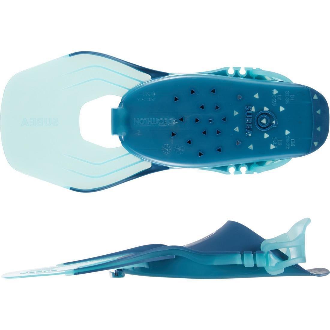 Kids 100 Snorkelling Fins Adjustable, Green, , large image number 3