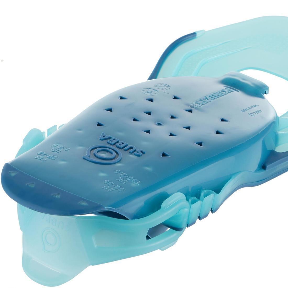 Kids 100 Snorkelling Fins Adjustable, Green, No Color, large image number 7