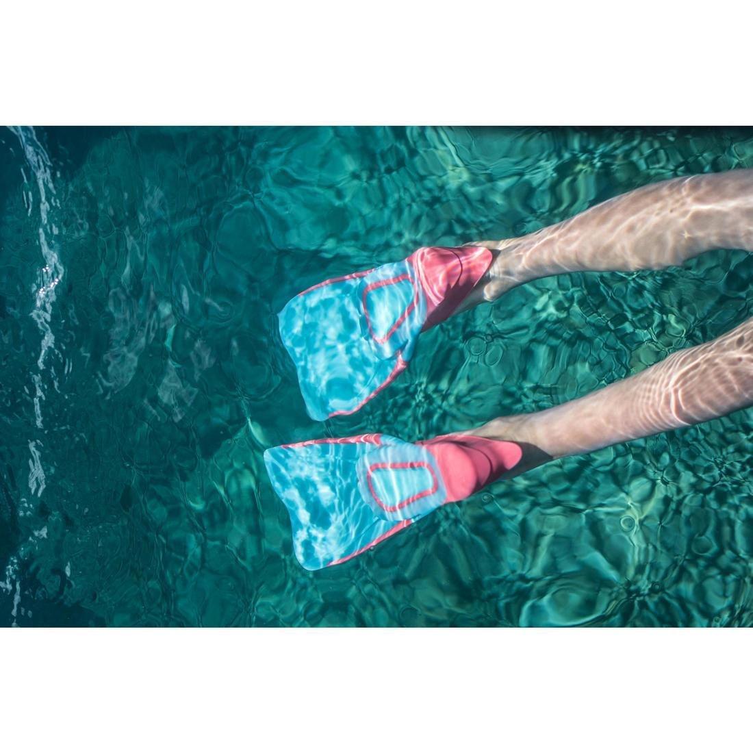 Kids Girls Snorkelling Fins - 100, Pink, No Color, large image number 1