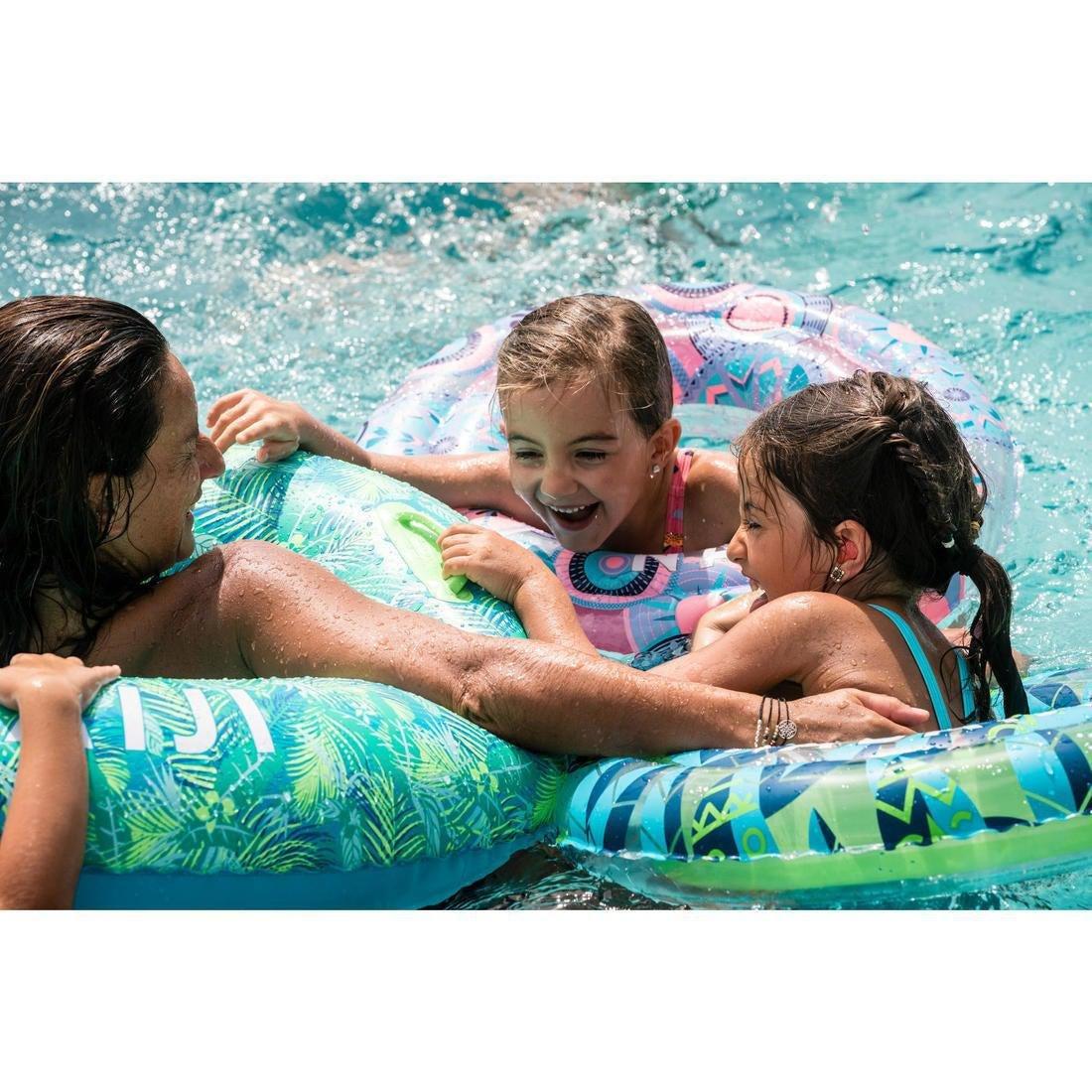 Inflatable Printed Pool Ring With Comfort Grips, Green, No Color, large image number 1
