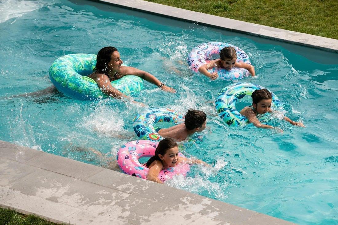 Inflatable Printed Pool Ring With Comfort Grips, Green, No Color, large image number 6