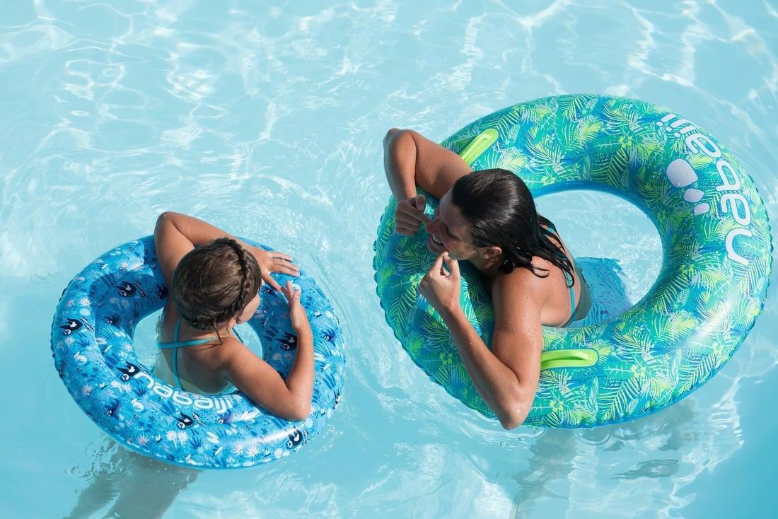 Inflatable Printed Pool Ring With Comfort Grips, Green, No Color, large image number 7
