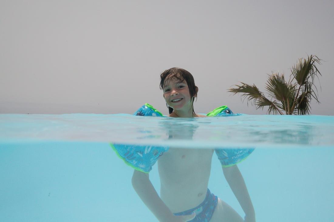 Swimming pool armbands with inner fabric for  kids - Jungle print, Blue, No Color, large image number 6