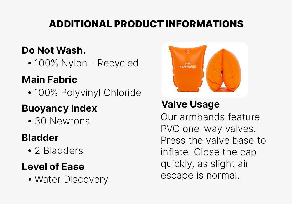 Swimming Armbands For Kids, Orange, No Color, medium