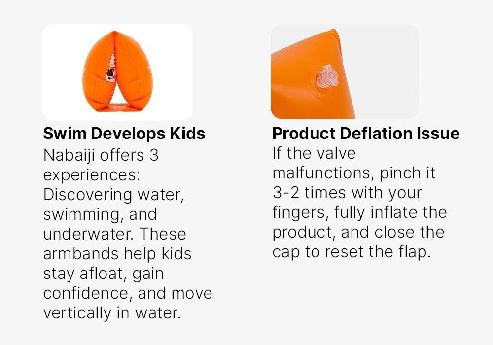 Swimming Armbands For Kids, Orange, No Color, medium