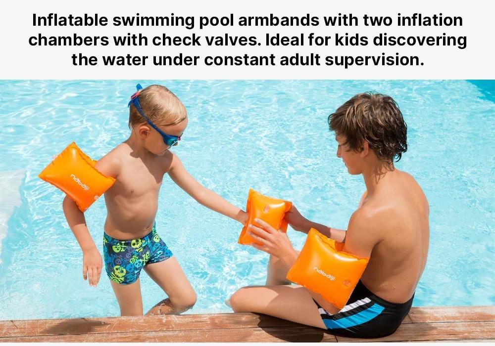 Swimming Armbands For Kids, Orange, No Color, medium