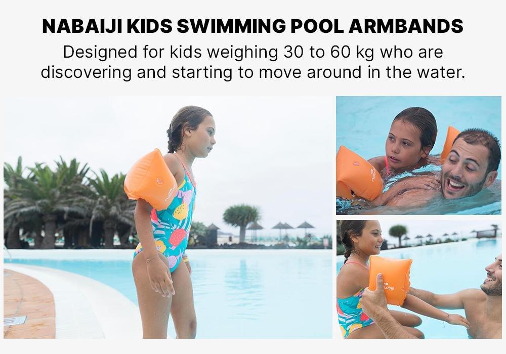 Swimming Armbands For 30, Juniors, Fluo Orange, No Color, medium