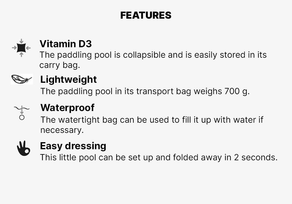 Tidipool Kids Paddling Pool With Waterproof Carry Bag, Aquamarine, No Color, large image number 15