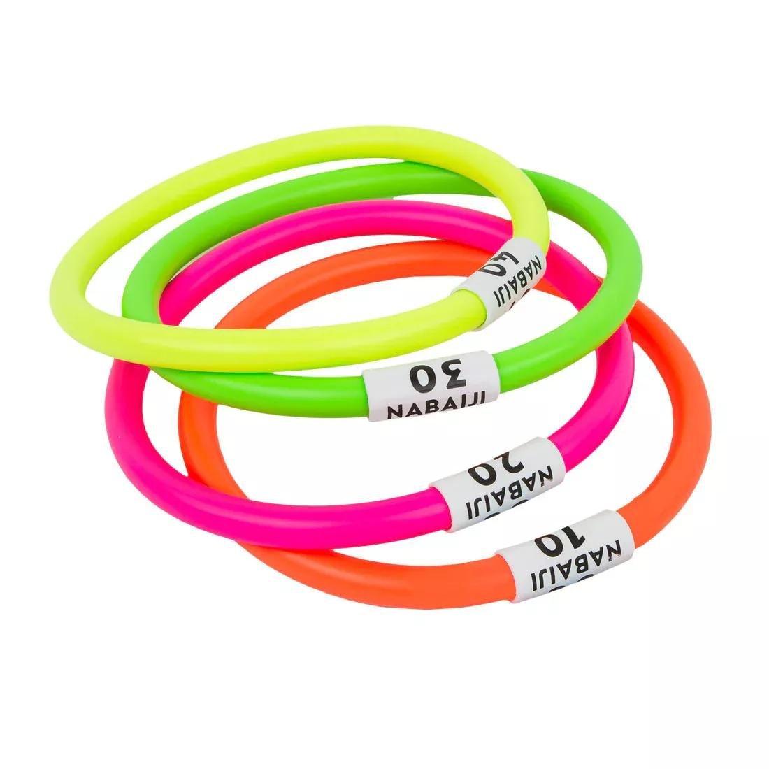 NABAIJI - 4 Weighted Aquatic Rings Multi Colours, Fluo Pink