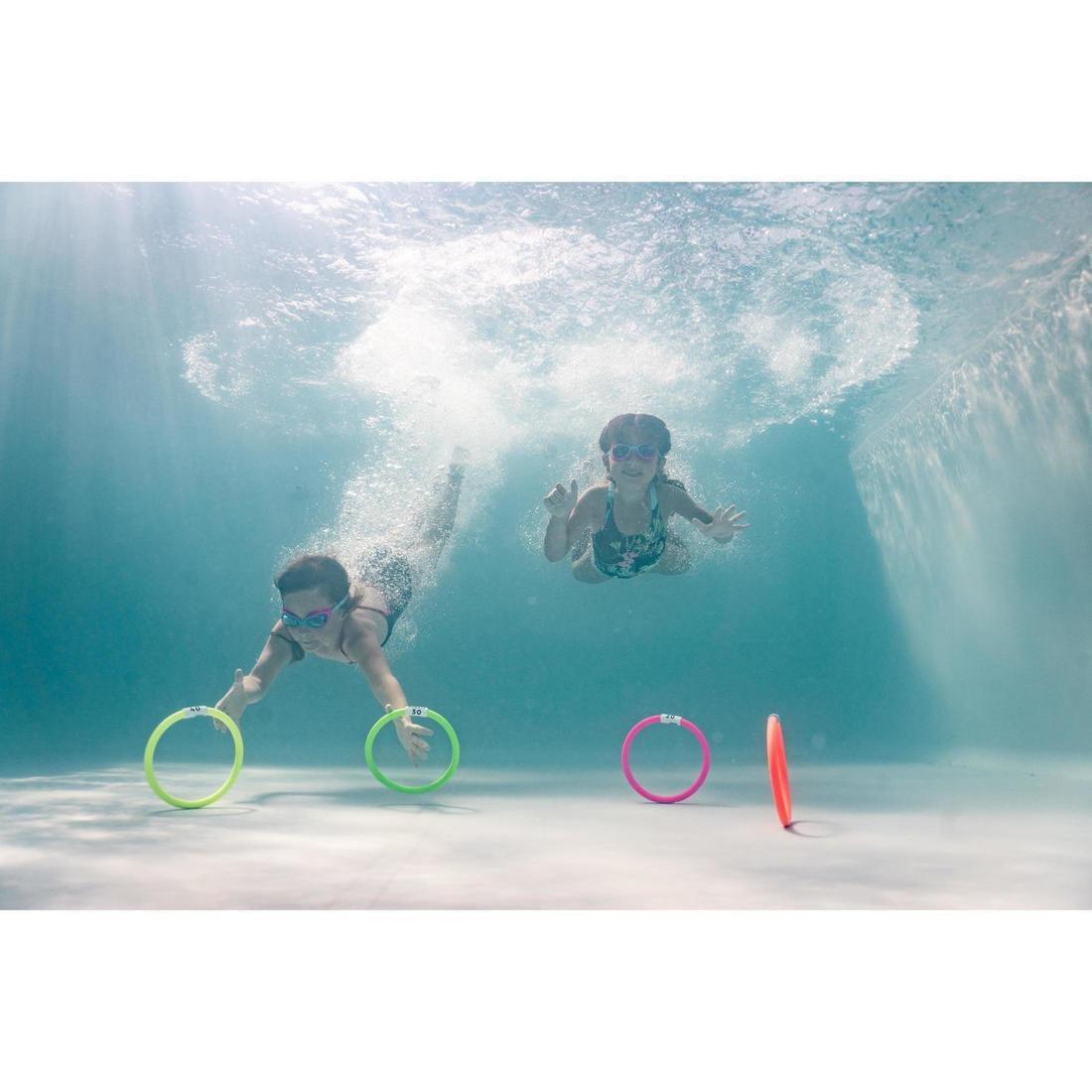 4 Weighted Aquatic Rings Multi Colours, Fluo Pink, No Color, large image number 1