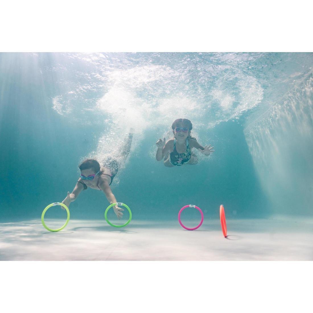 NABAIJI - 4 Weighted Aquatic Rings Multi Colours, Fluo Pink