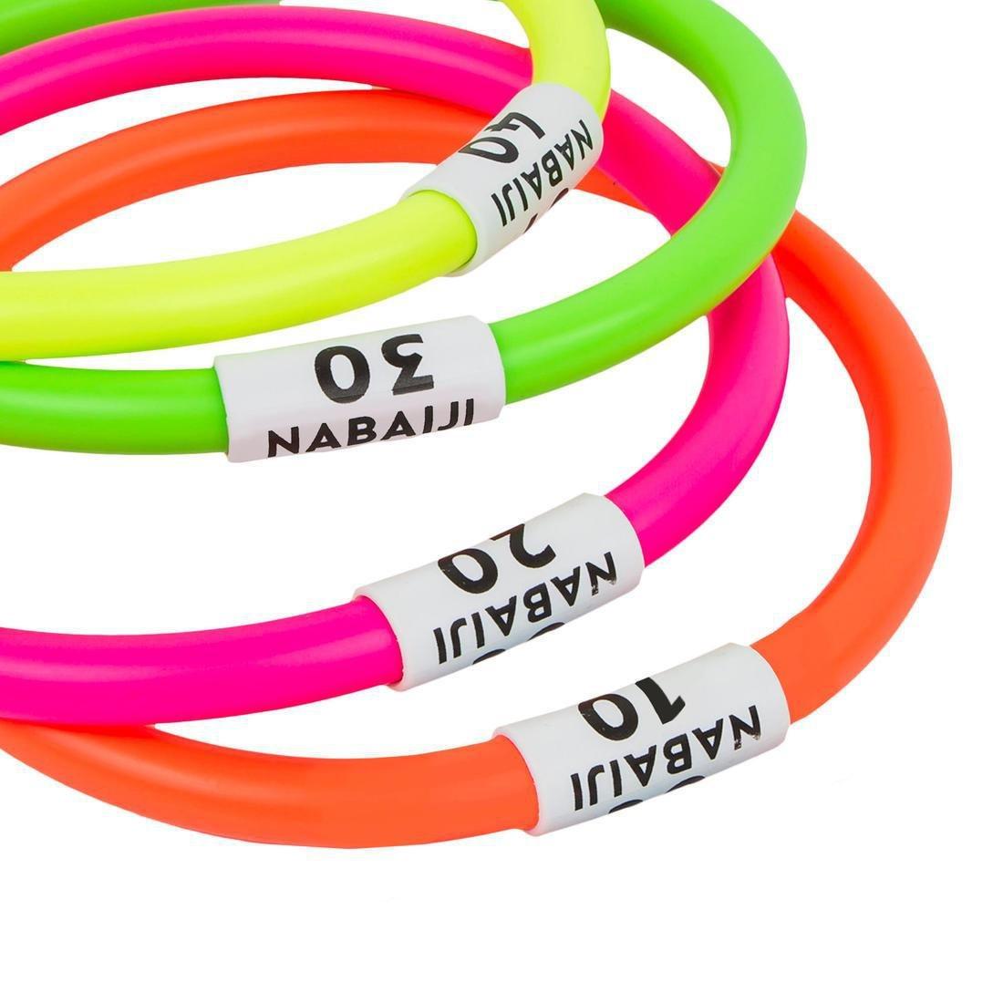 4 Weighted Aquatic Rings Multi Colours, Fluo Pink, No Color, medium