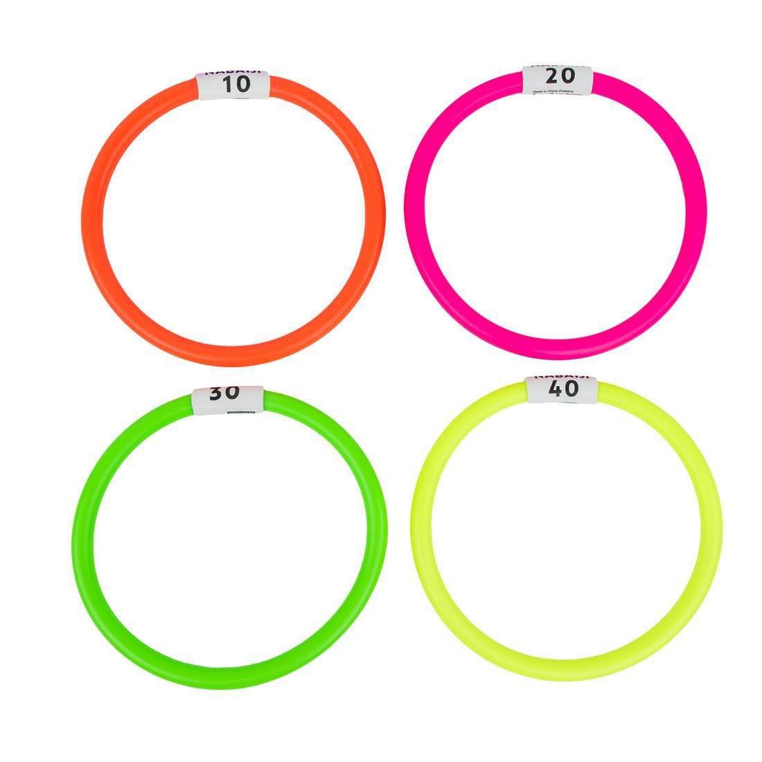 NABAIJI - 4 Weighted Aquatic Rings Multi Colours, Fluo Pink