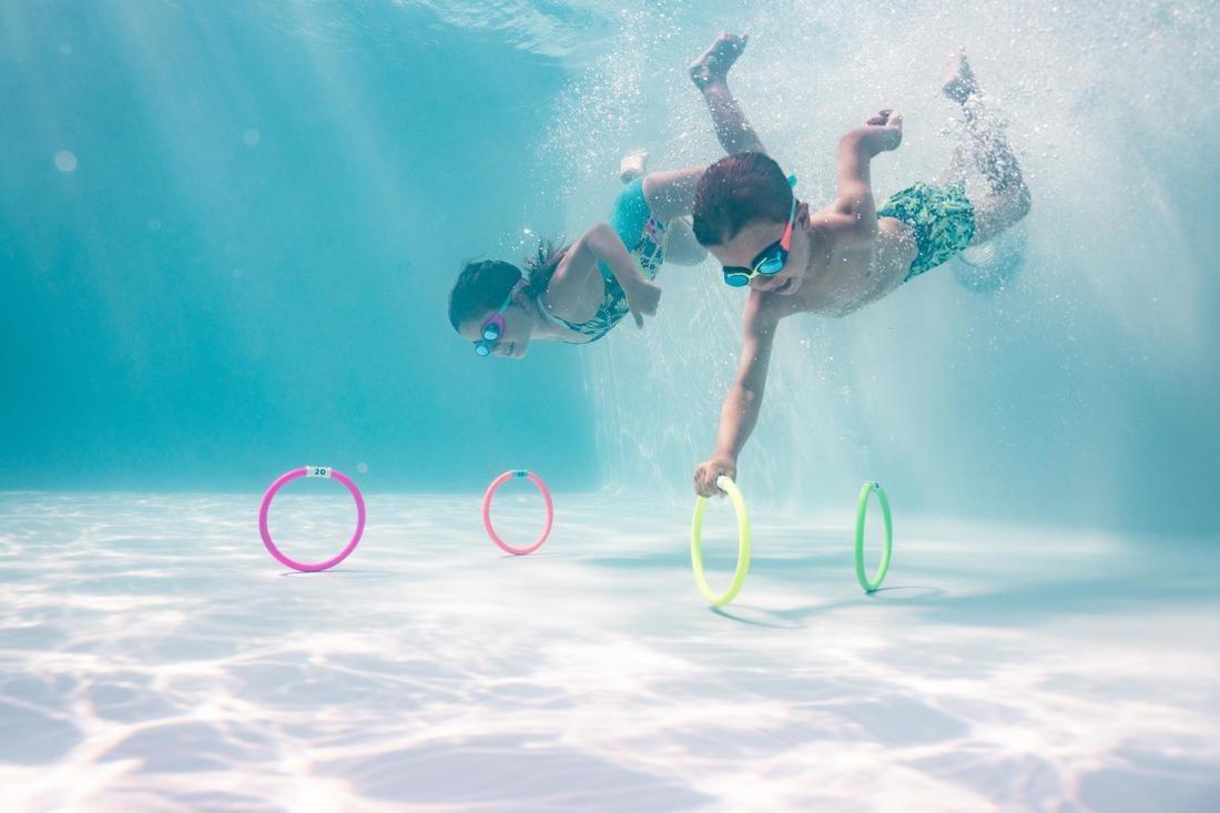 NABAIJI - 4 Weighted Aquatic Rings Multi Colours, Fluo Pink