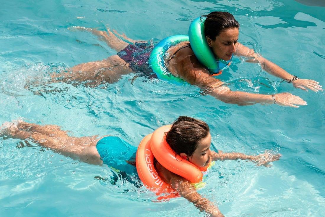 Kids Unisex Swimming Inflatable Vest, Orange, No Color, large image number 8