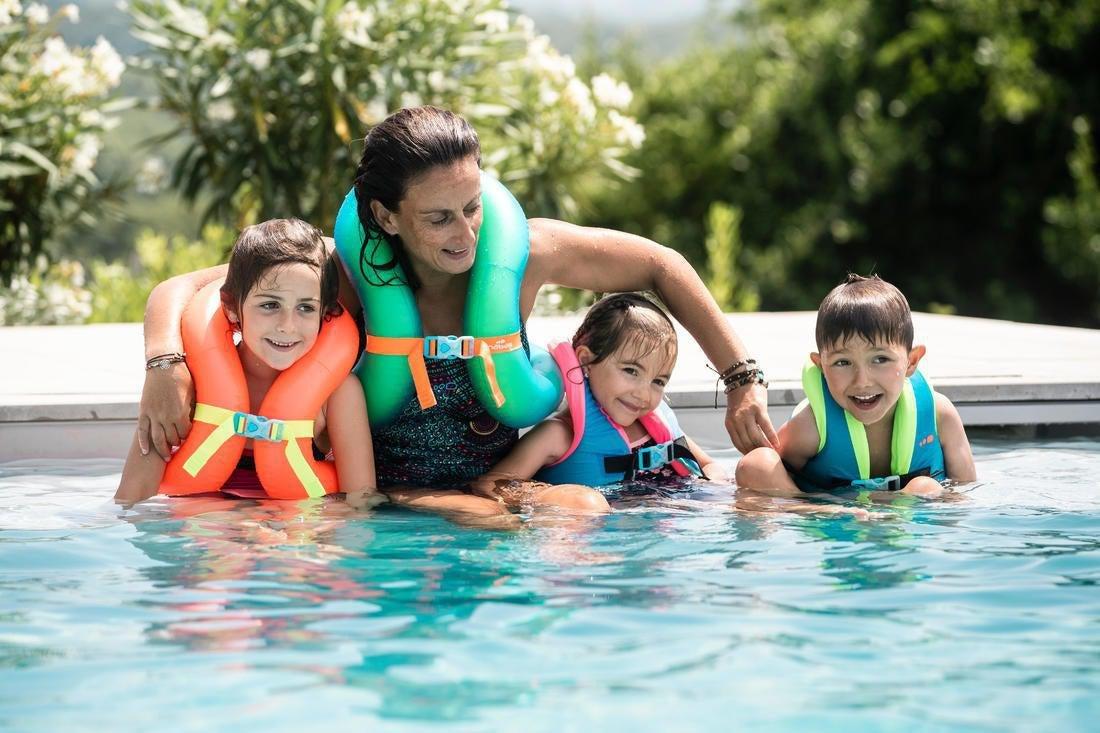 Kids Unisex Swimming Inflatable Vest, Orange, No Color, large image number 9