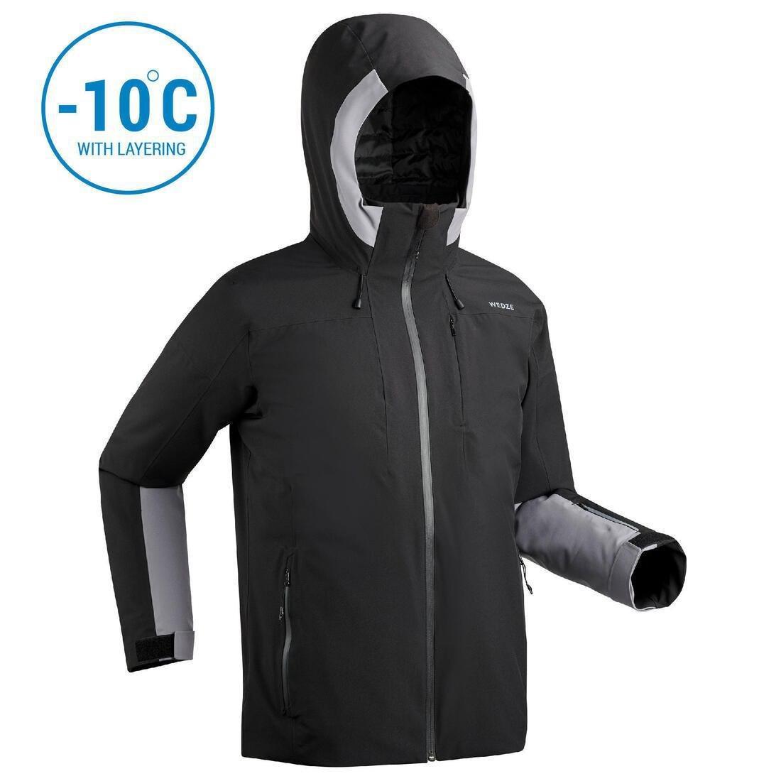 Mens Piste Ski Jacket, Black, , large image number 2