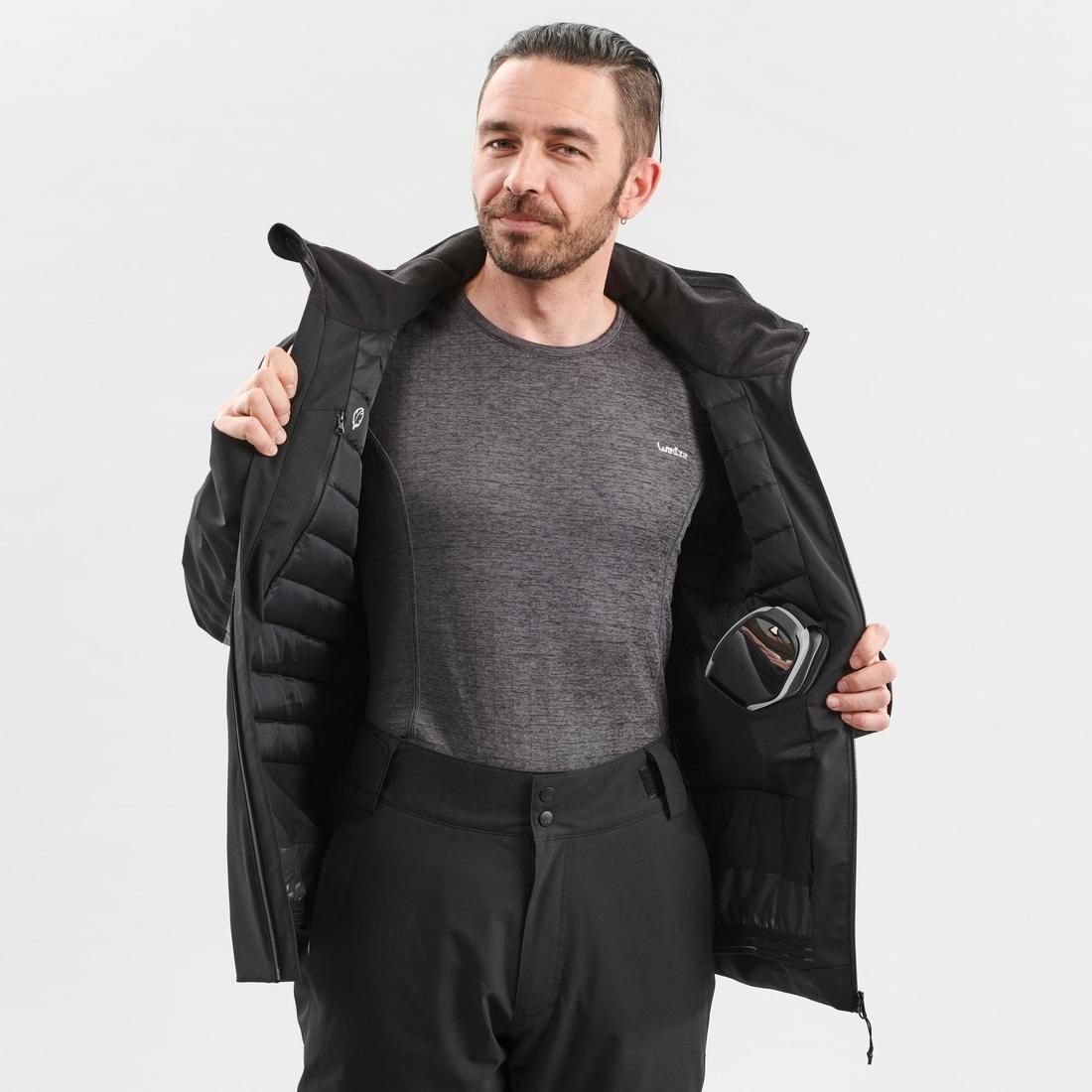Mens Piste Ski Jacket, Black, , large image number 5