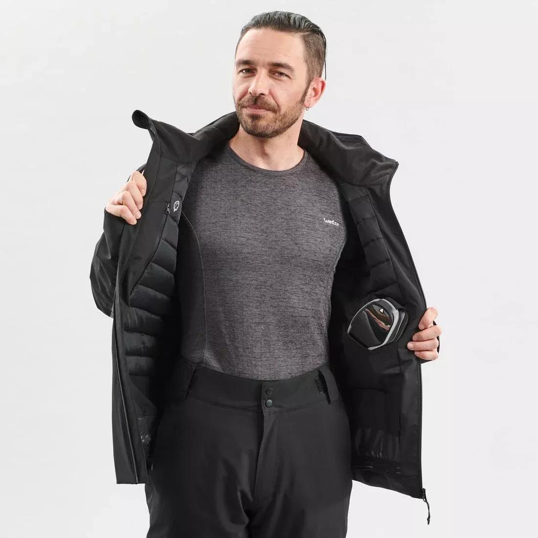 Mens Piste Ski Jacket, Black, , large image number 9