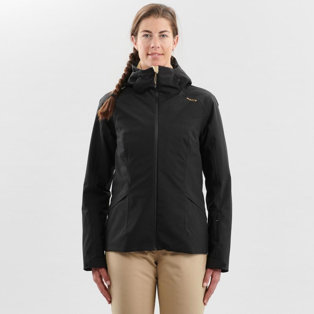 Women's Piste Ski Jacket, Black, No Color, large image number 3
