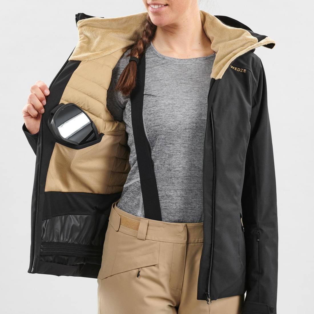 Women's Piste Ski Jacket, Black, No Color, large image number 6
