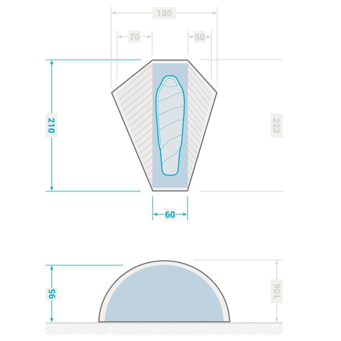 DEFAULT Trekking dome tent - 1-person - MT900, No Color, large image number 1