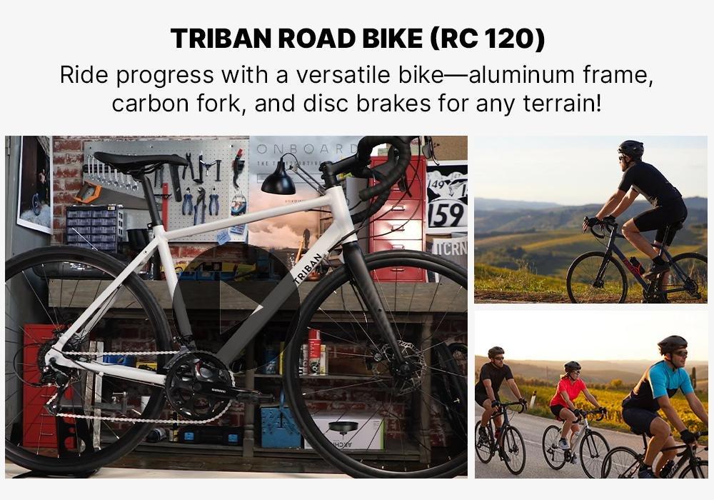 Road Bike Triban Rc 120 Disc Brake, Blue, No Color, large image number 18