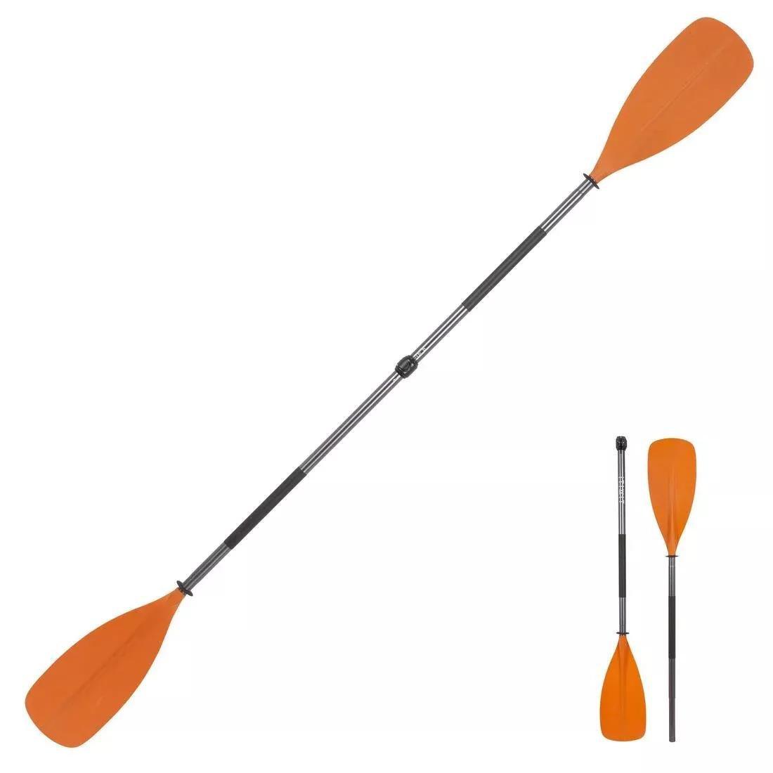 22-Part Adjustable Symmetrical Kayak Paddle, Fluo Orange, No Color, medium