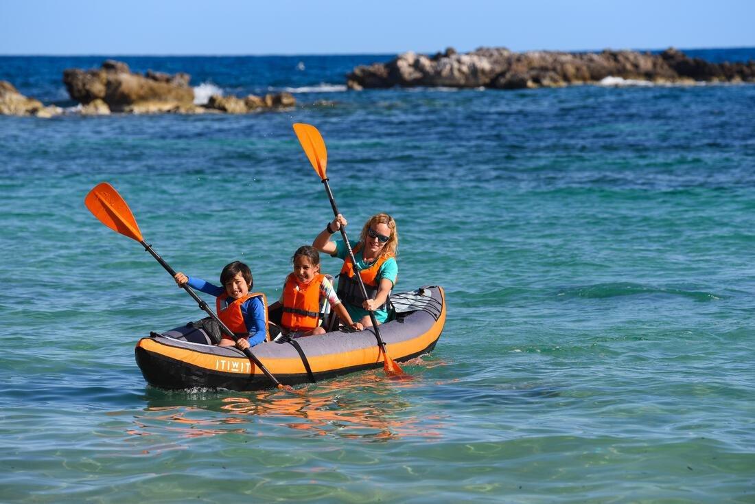 22-Part Adjustable Symmetrical Kayak Paddle, Fluo Orange, No Color, large image number 14