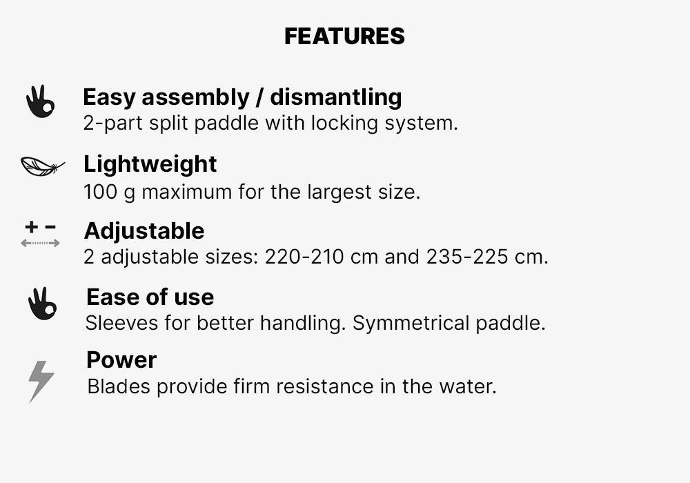 22-Part Adjustable Symmetrical Kayak Paddle, Fluo Orange, No Color, medium